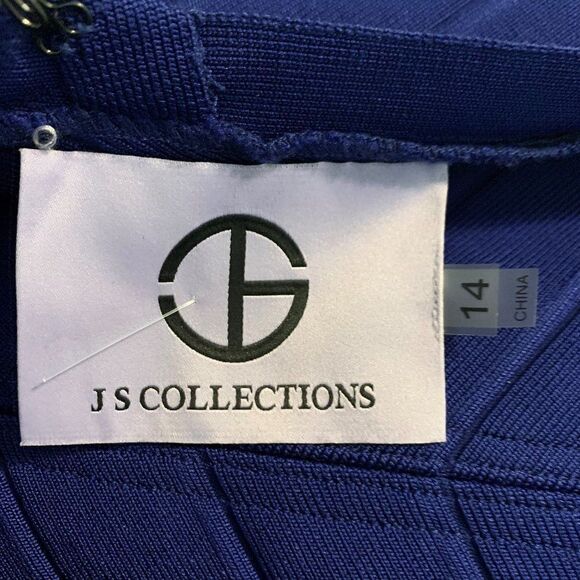 JS Collection bandage dress, cobalt blue, Sz 14, cold shoulder, body con, EUC - Picture 6 of 14